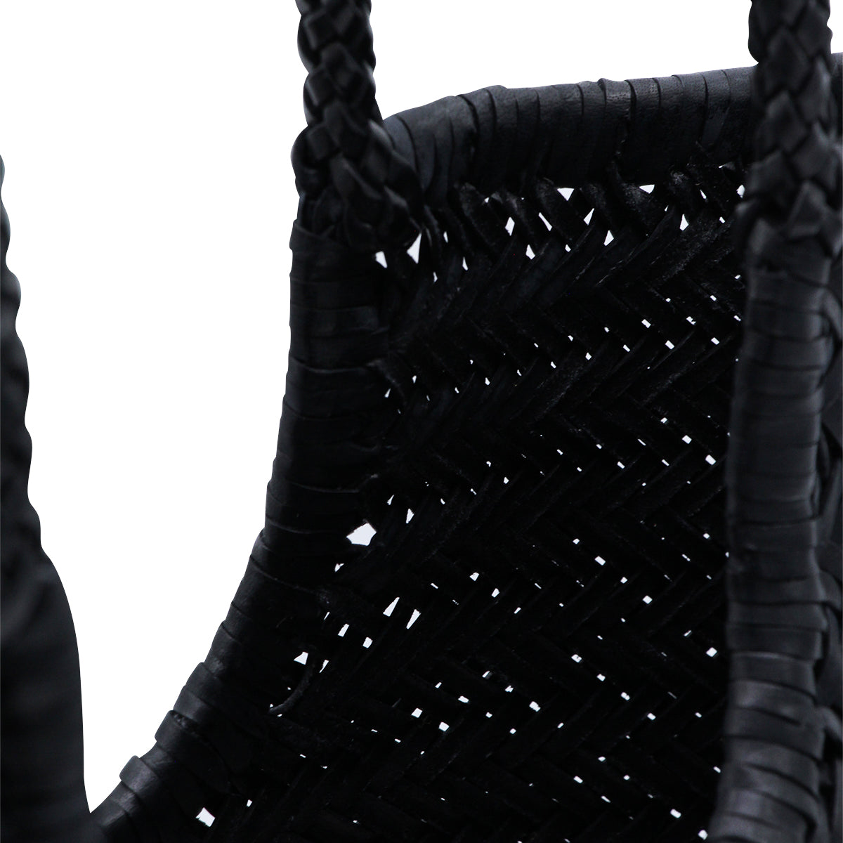 BLACK LEATHER DIAGONAL TOTE
