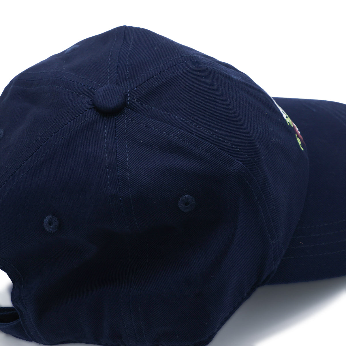 NAVY COTTON VINE EMBROIDEREDN SLOGAN BASEBALL CAP