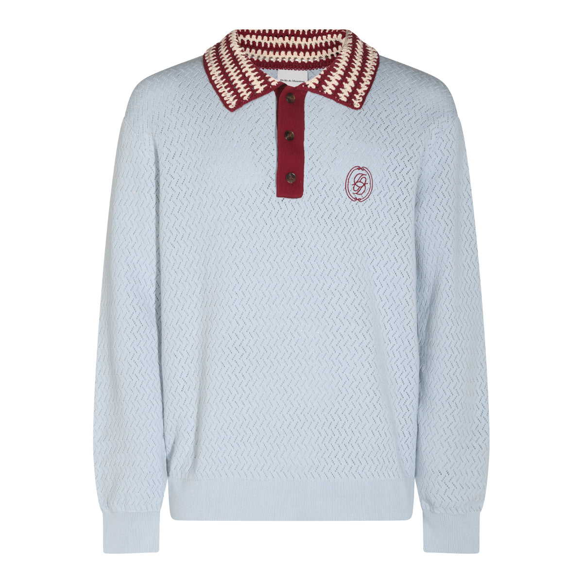 LIGHT BLUE MIRROR COTTON POLO SHIRT