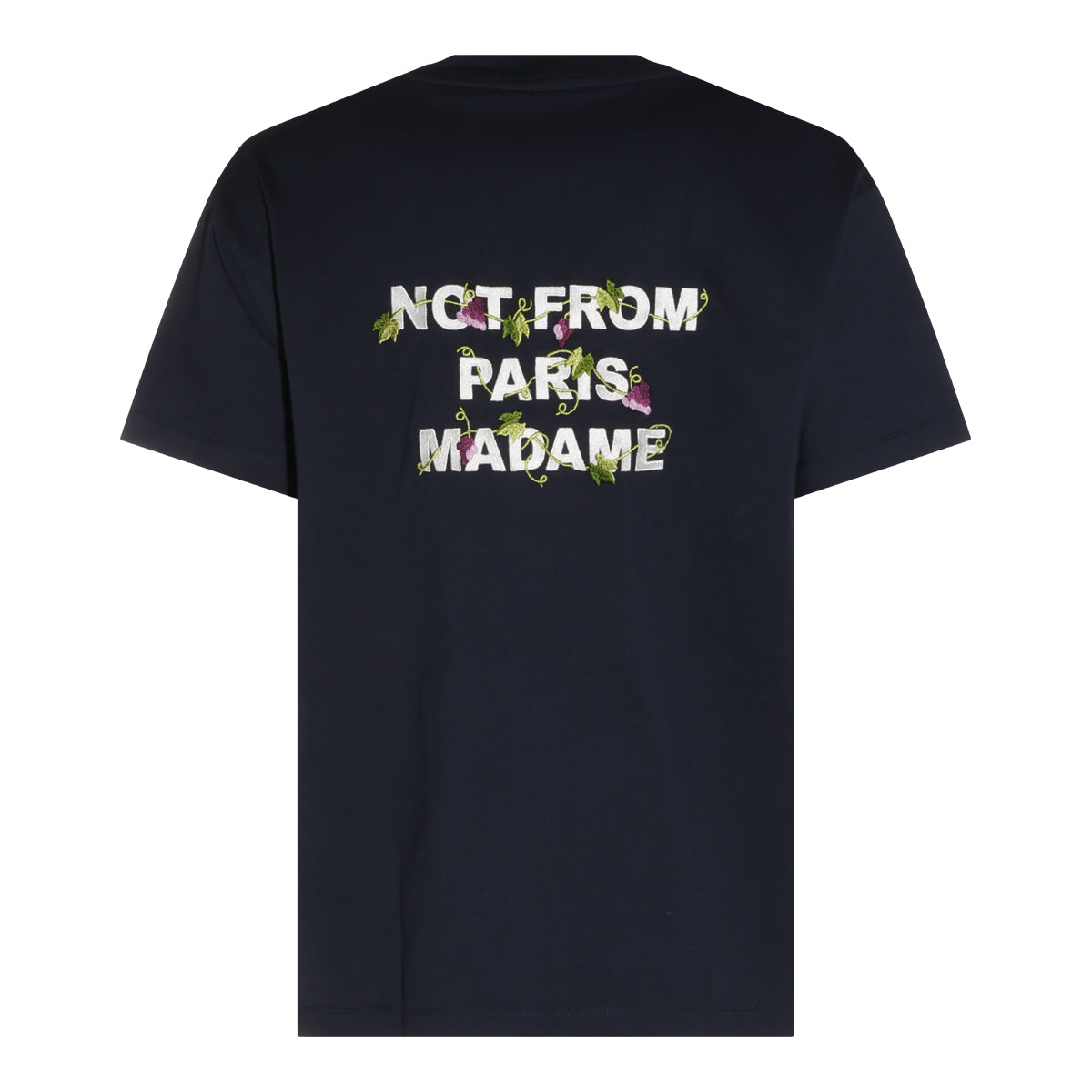 NAVY COTTON VINE EMBROIDERED T-SHIRT