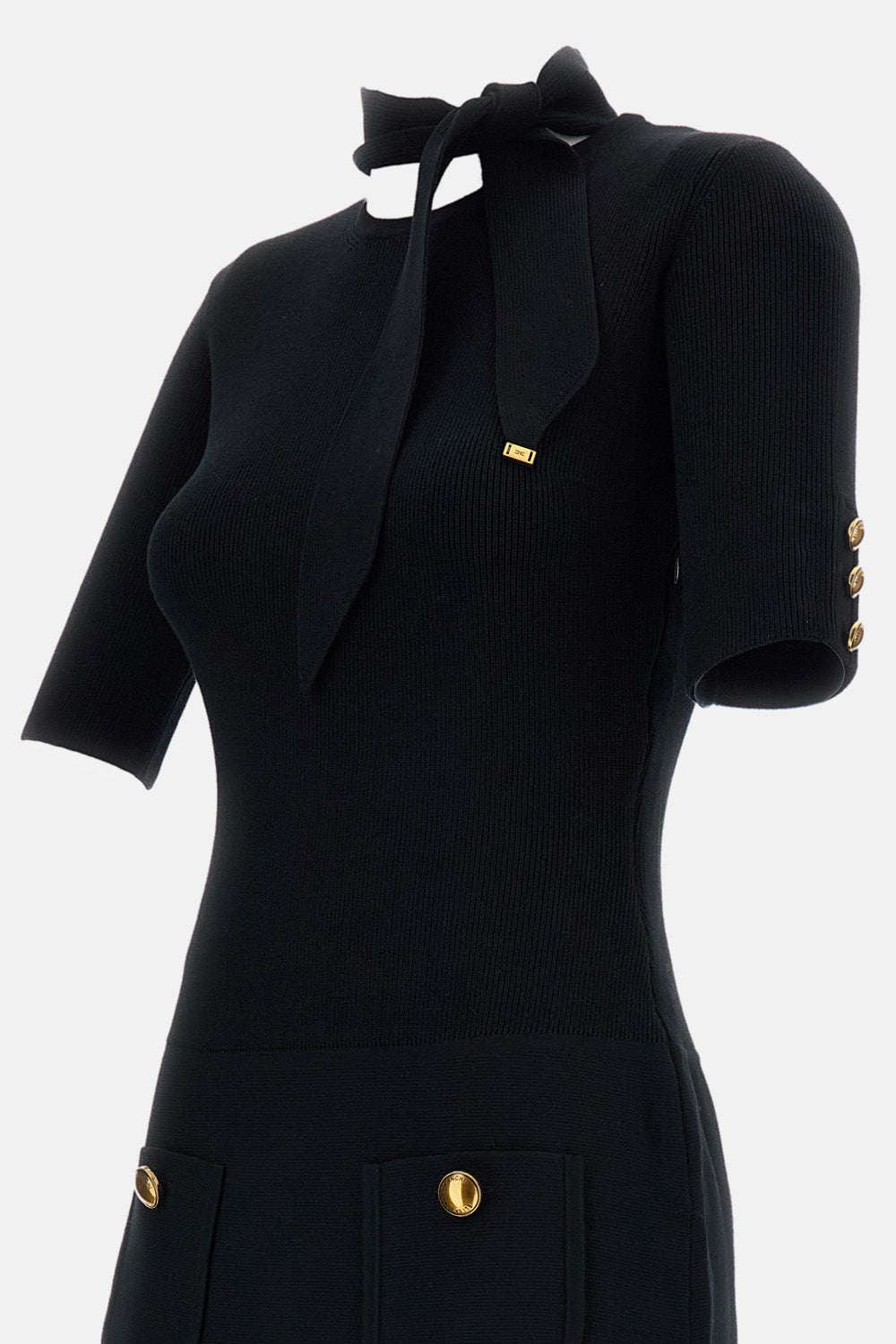 KNIT MINI DRESS WITH JEWEL BUTTONS
