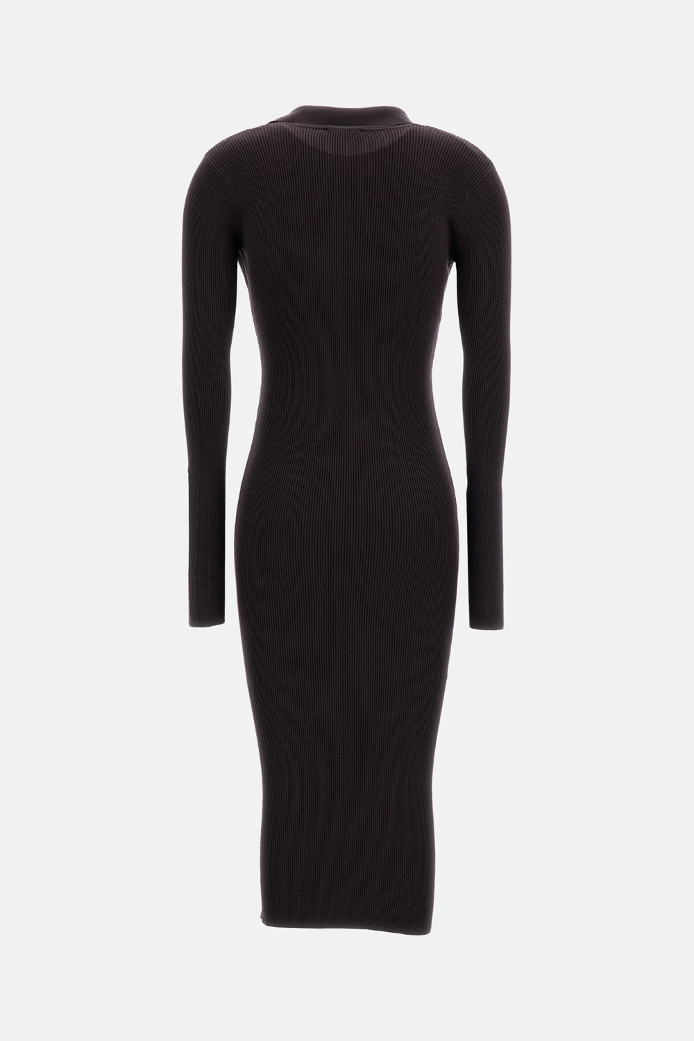 LRIBBED KNIT MIDI DRESS
