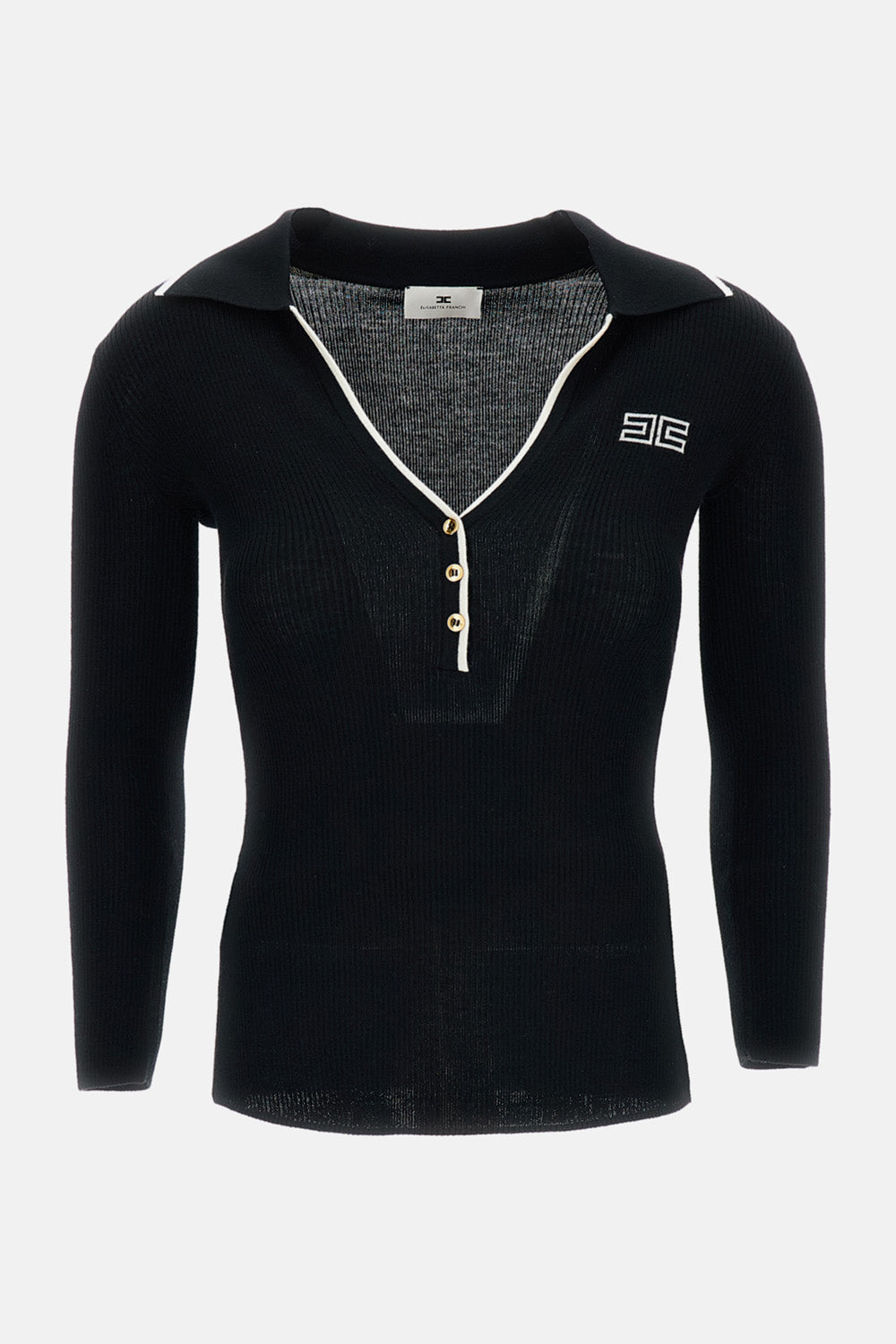 V NECK ROBBED KNIT