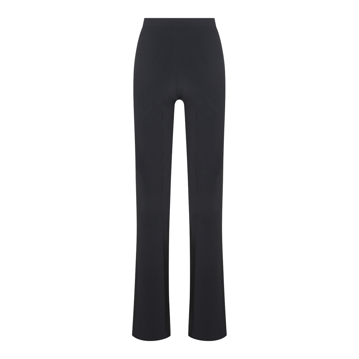 BLACK STRETCH FLARED PANTS