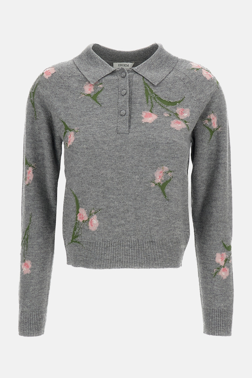 MERINO WOOL FLORAL KNIT JUMPER