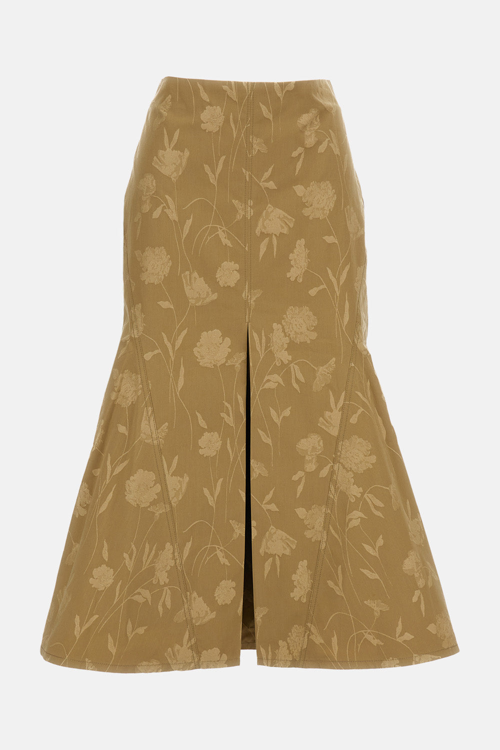 POPPY COTTON JACQUARD FLUTED MIDI SKIRT