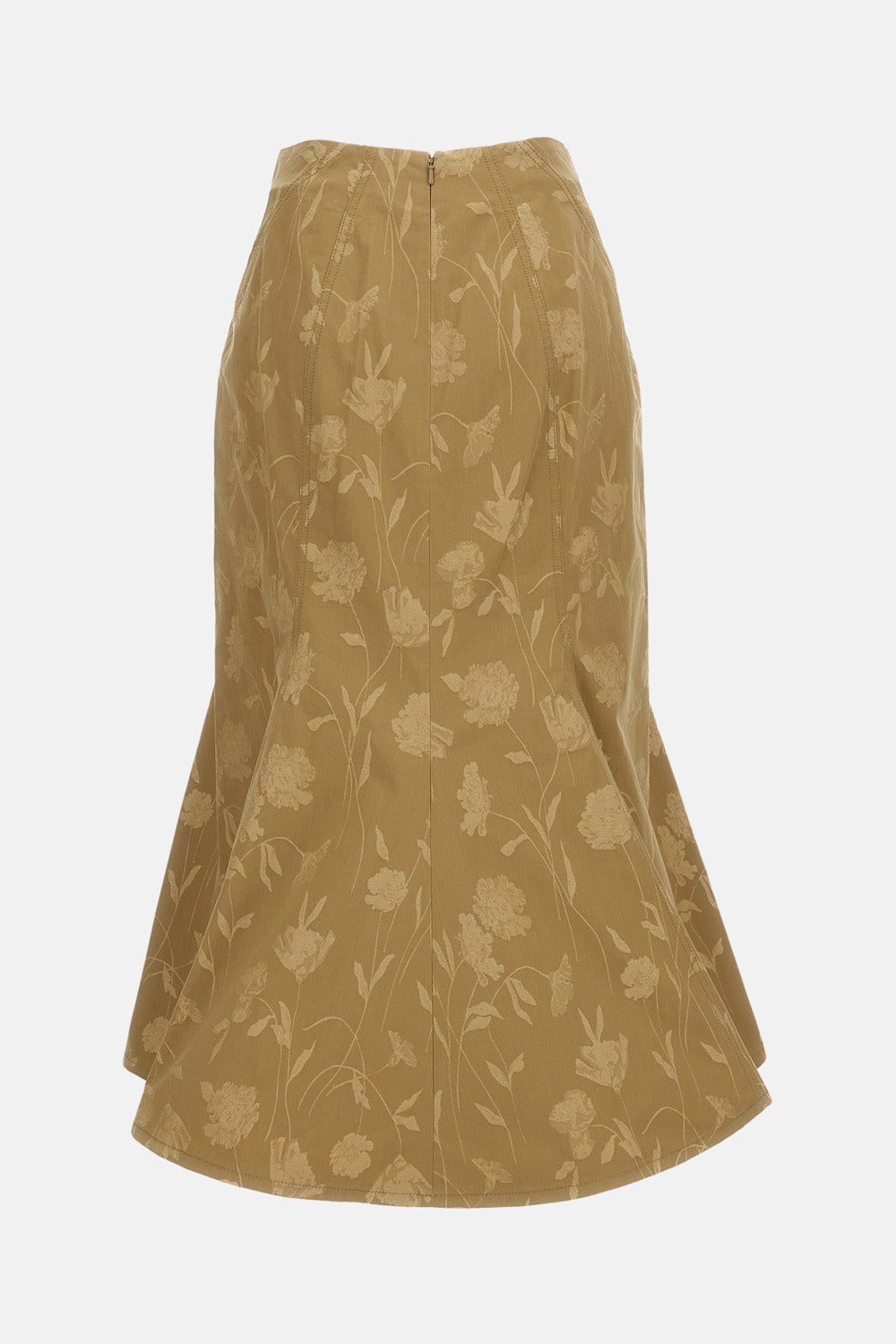 POPPY COTTON JACQUARD FLUTED MIDI SKIRT