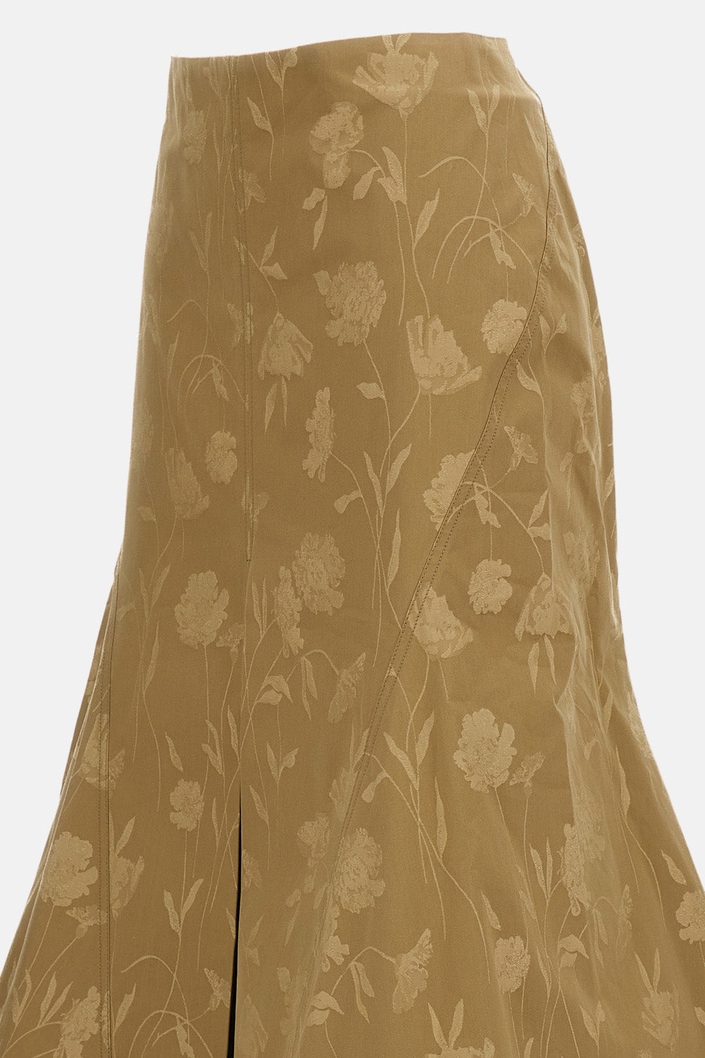 POPPY COTTON JACQUARD FLUTED MIDI SKIRT