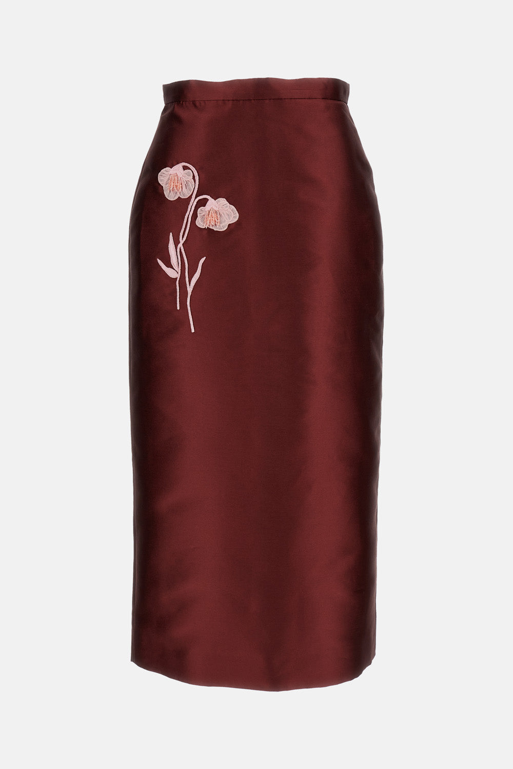EMBROIDERED MIKADO MIDI PENCIL SKIRT