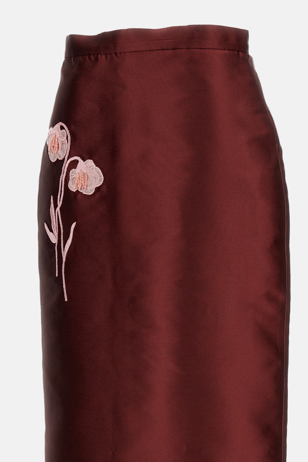 EMBROIDERED MIKADO MIDI PENCIL SKIRT