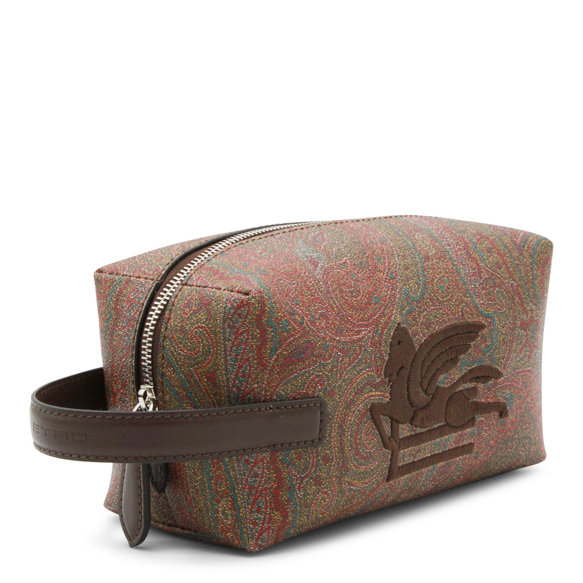 BROWN ETRO PATTERN POUCHE