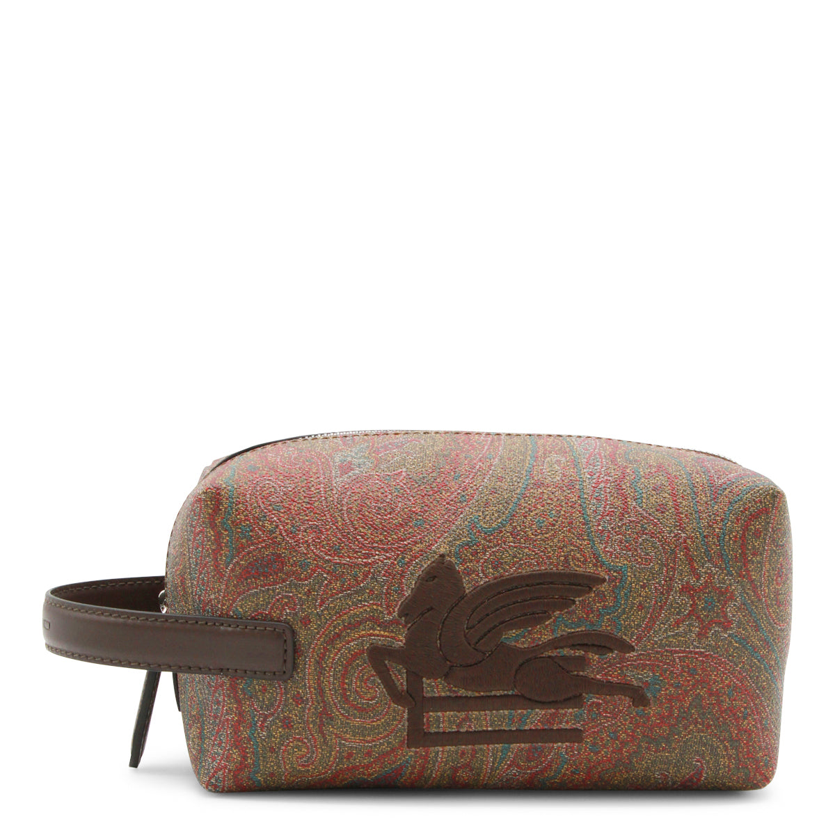 BROWN ETRO PATTERN POUCHE