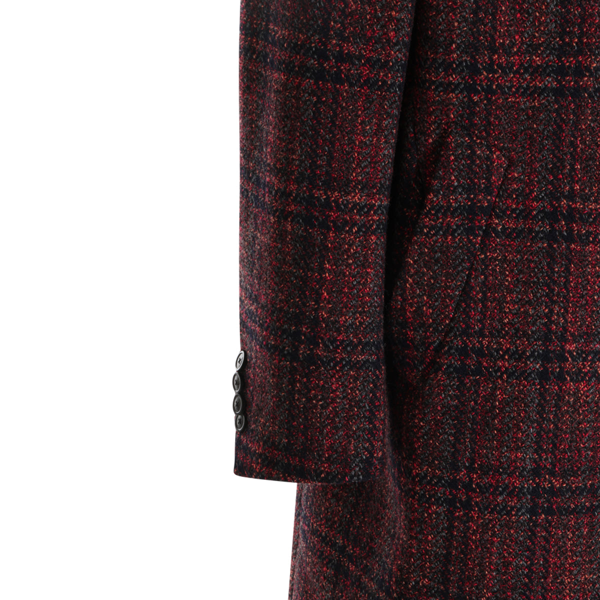 DARK RED AND BROWN WOOL COAT