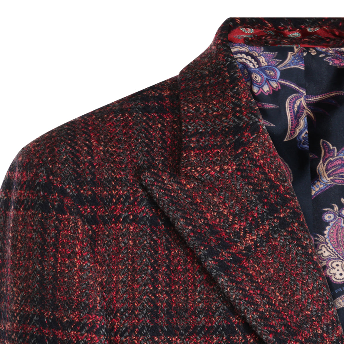 DARK RED AND BROWN WOOL COAT