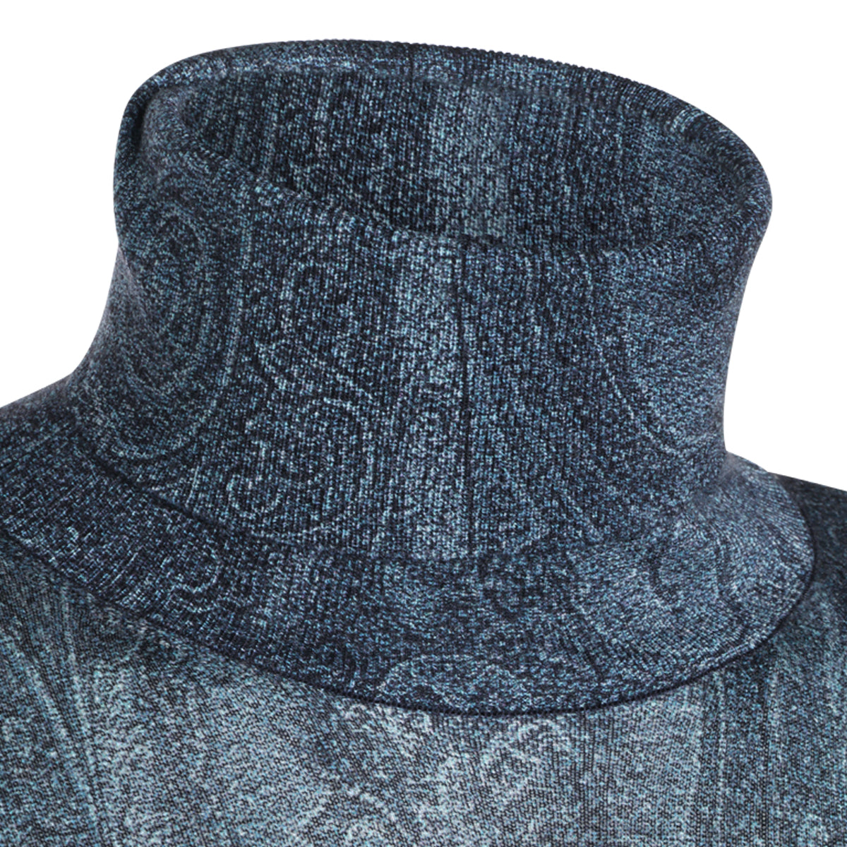 LIGHT BLUE SILK AND CASHMERE PAISLEY SWEATER