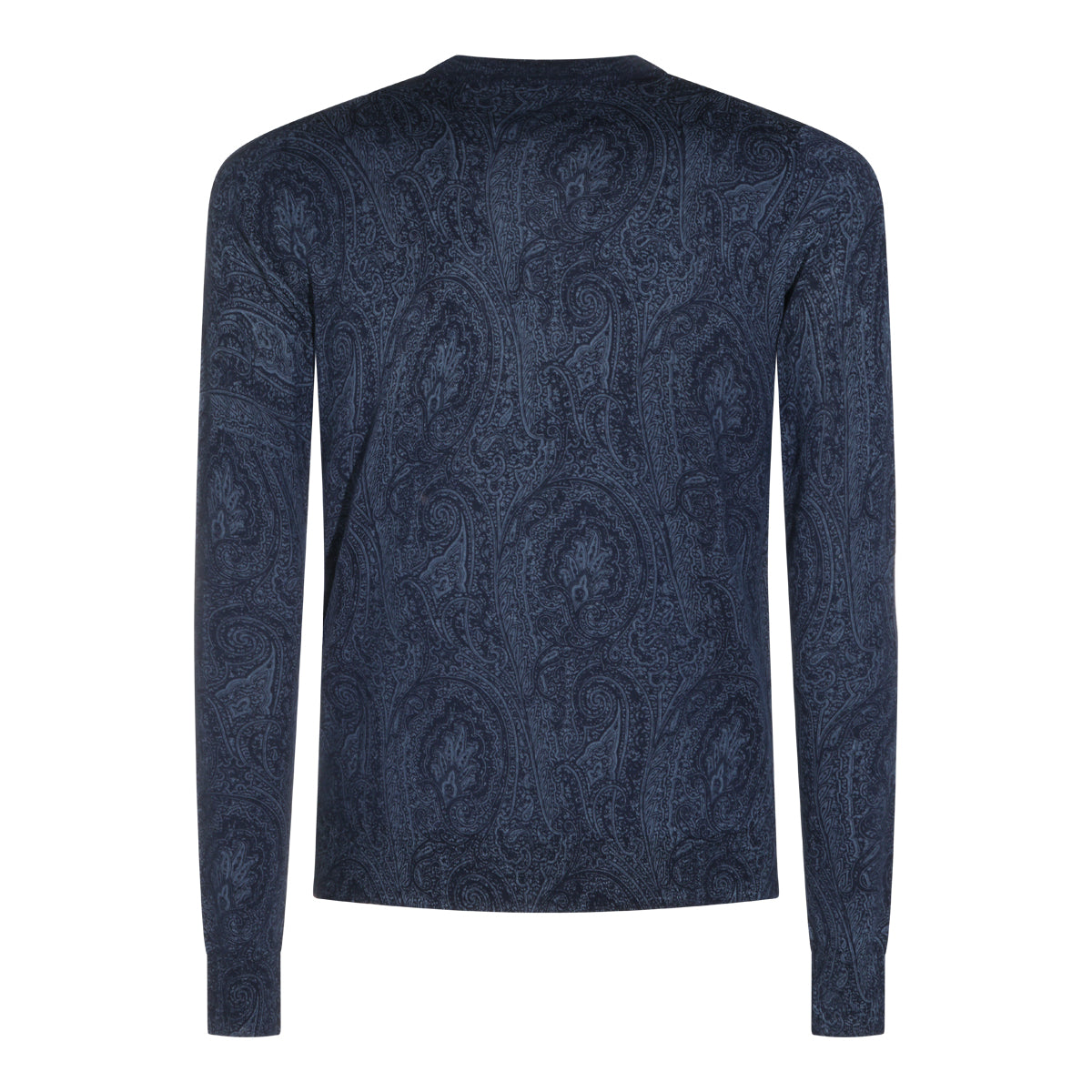 NAVY WOOL AND SILK BLEND ARNICA SWEATER