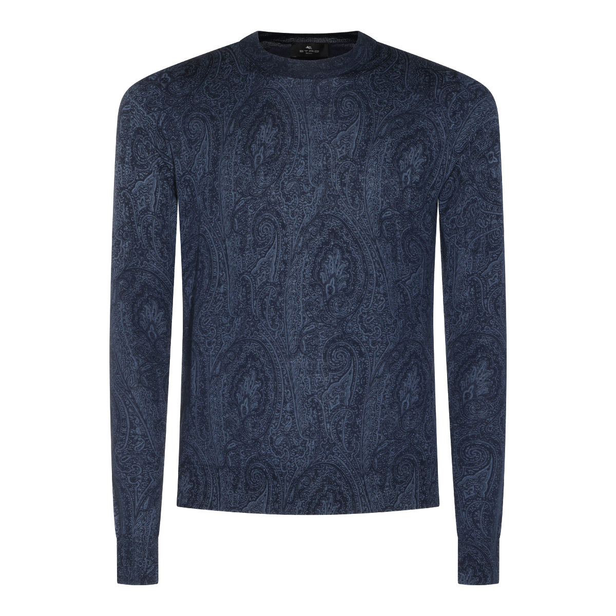NAVY WOOL AND SILK BLEND ARNICA SWEATER