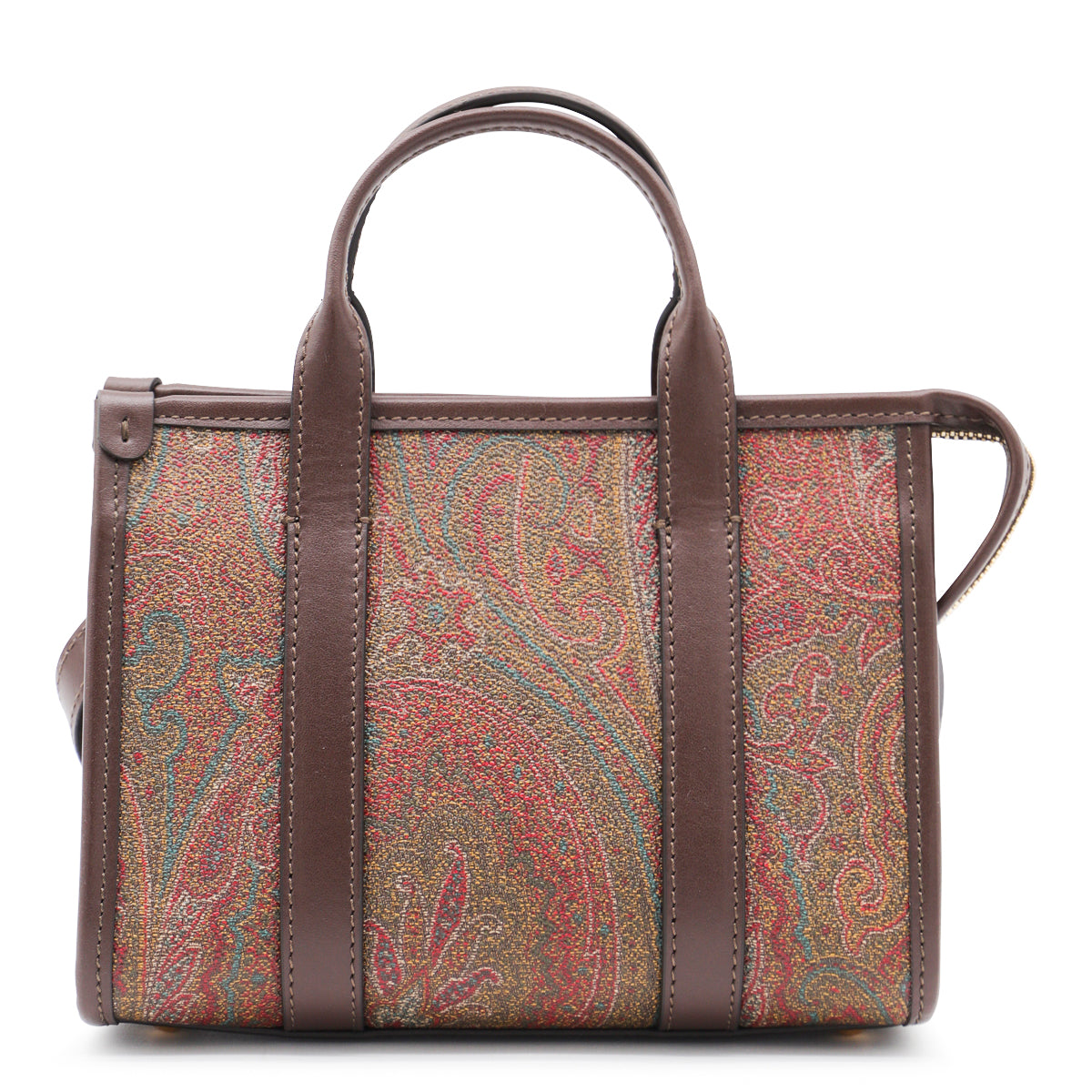 BROWN COTTON MINI ARNICA TOP HANDLE BAG