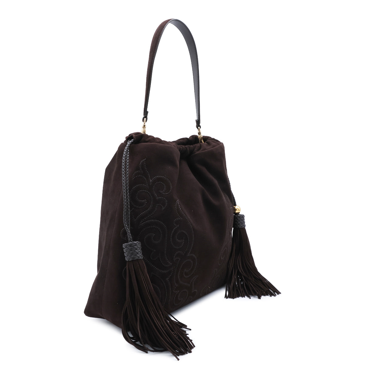 BROWN SUEDE KALISPERA BIG SHOULDER BAG