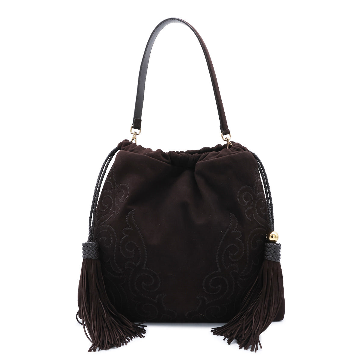 BROWN SUEDE KALISPERA BIG SHOULDER BAG