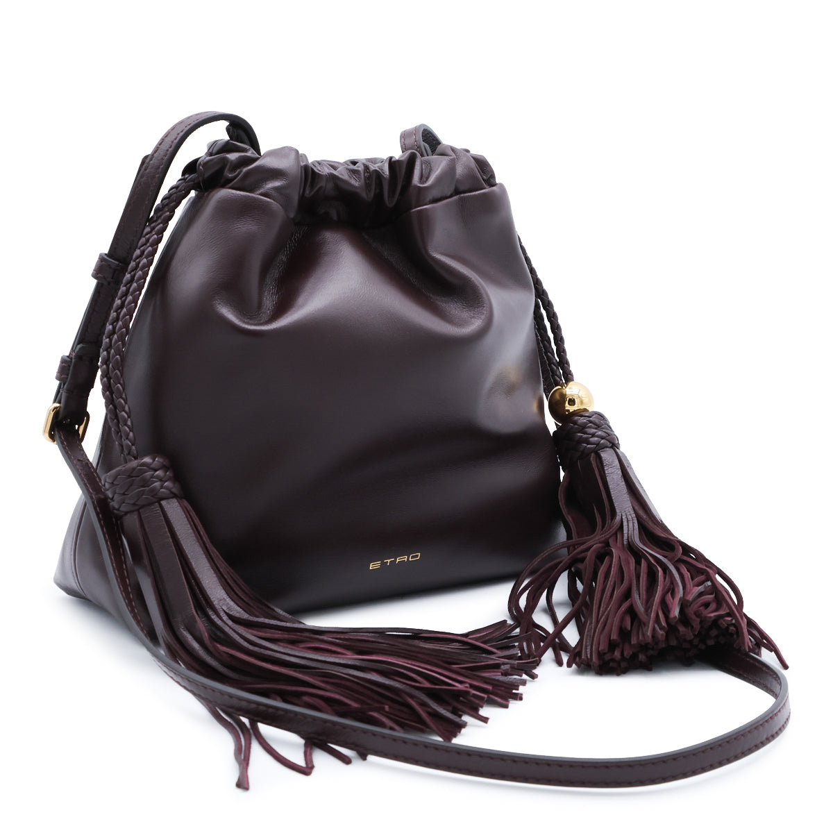 BORDEAUX LEATHER CALISPERA POUCHE BAG