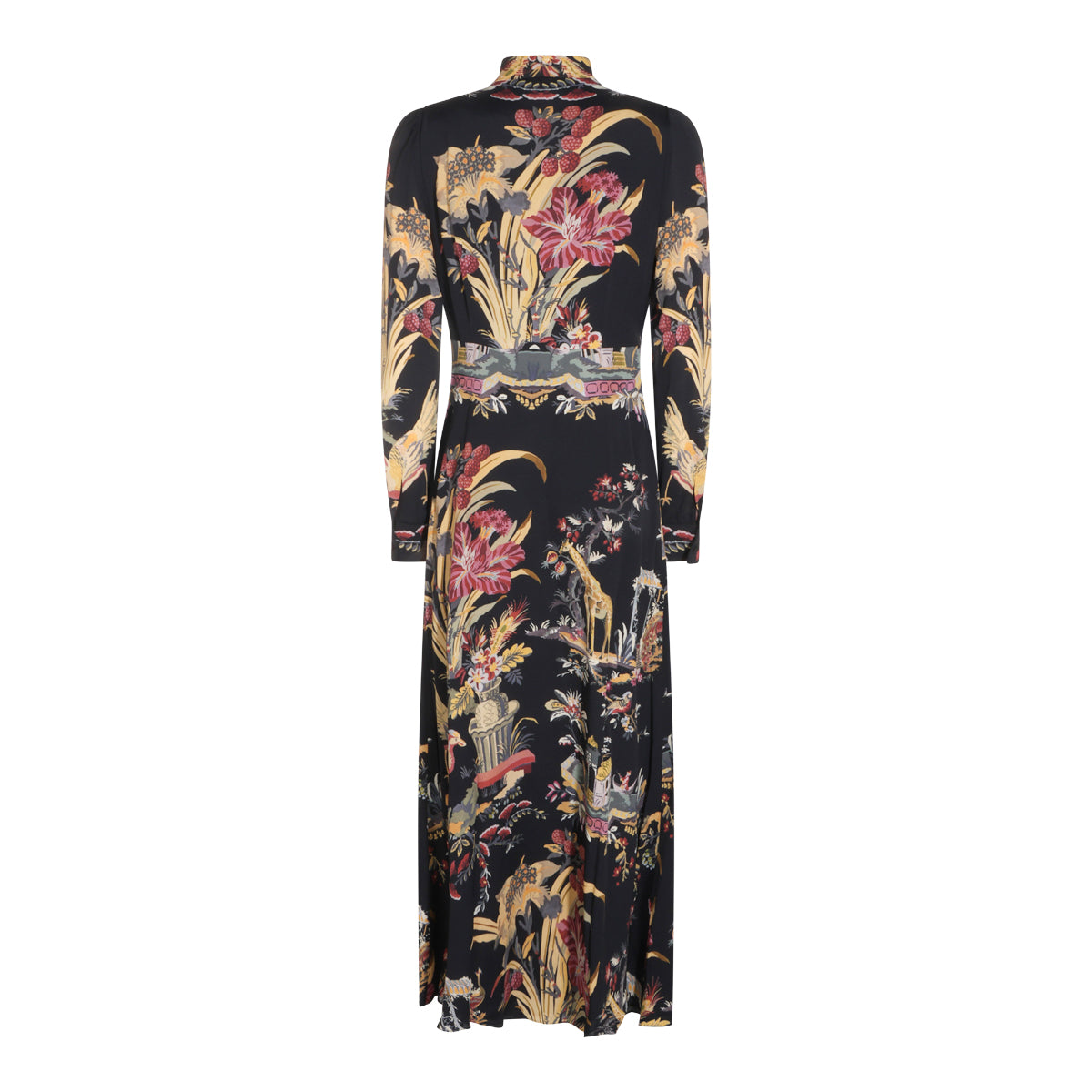 BLACK AND BORDEAUX LONG DRESS