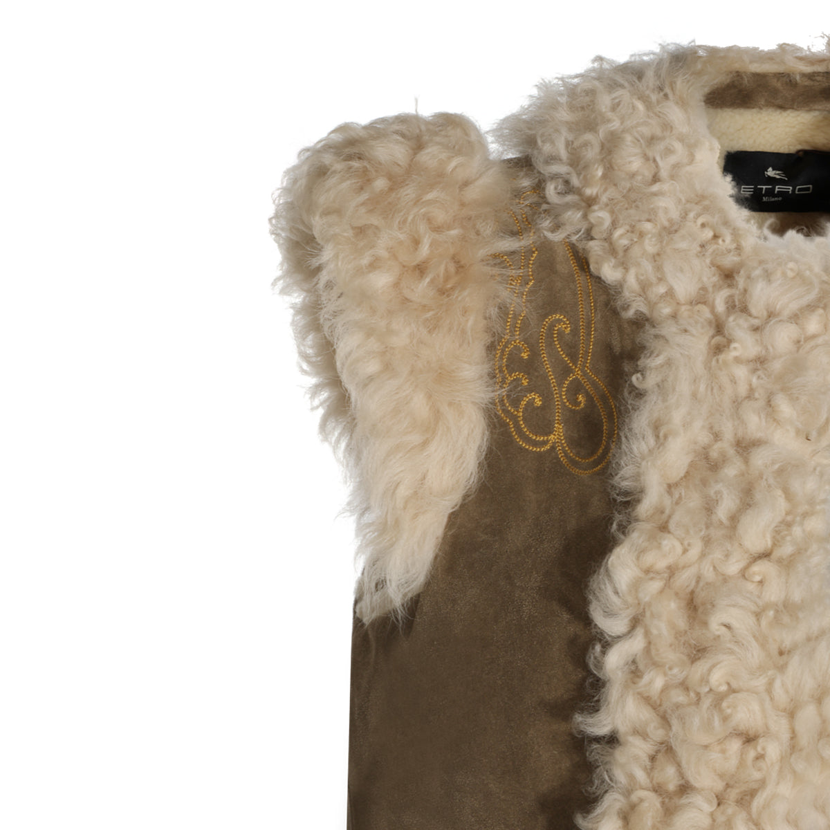 BEIGE LEATHER SHEARLING JACKET