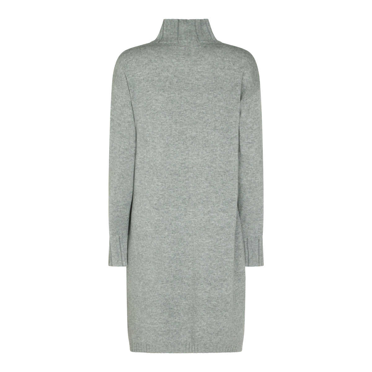 DARK GREY WOOL AND CASHMERE BLEND LONG DRESS
