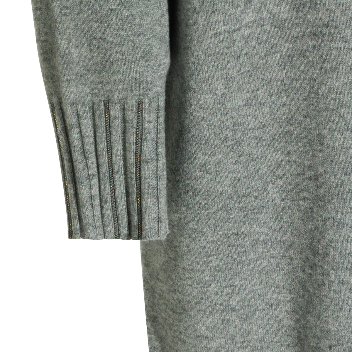 DARK GREY WOOL AND CASHMERE BLEND LONG DRESS