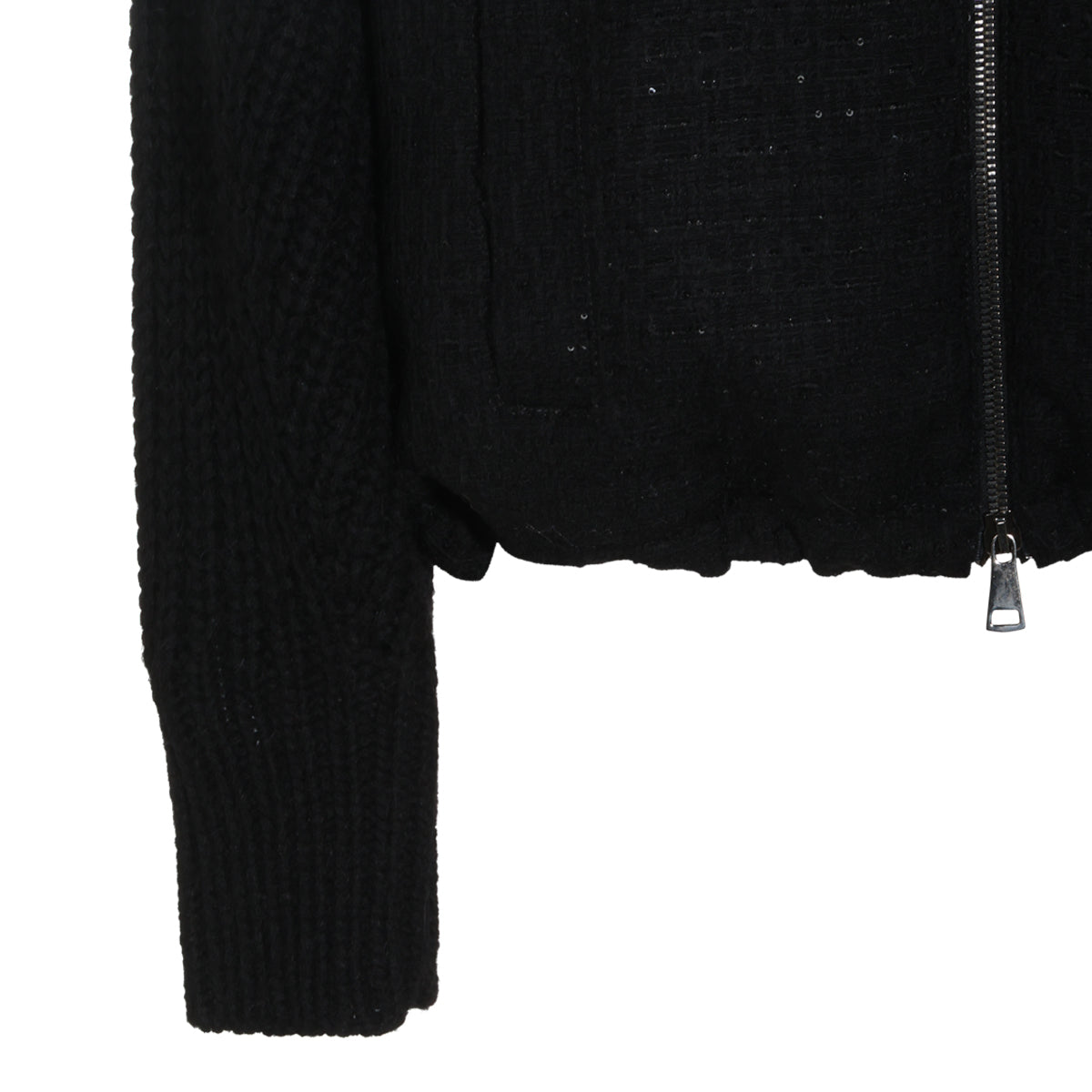 BLACK VIRGIN WOOL BLEND CASUAL JACKET