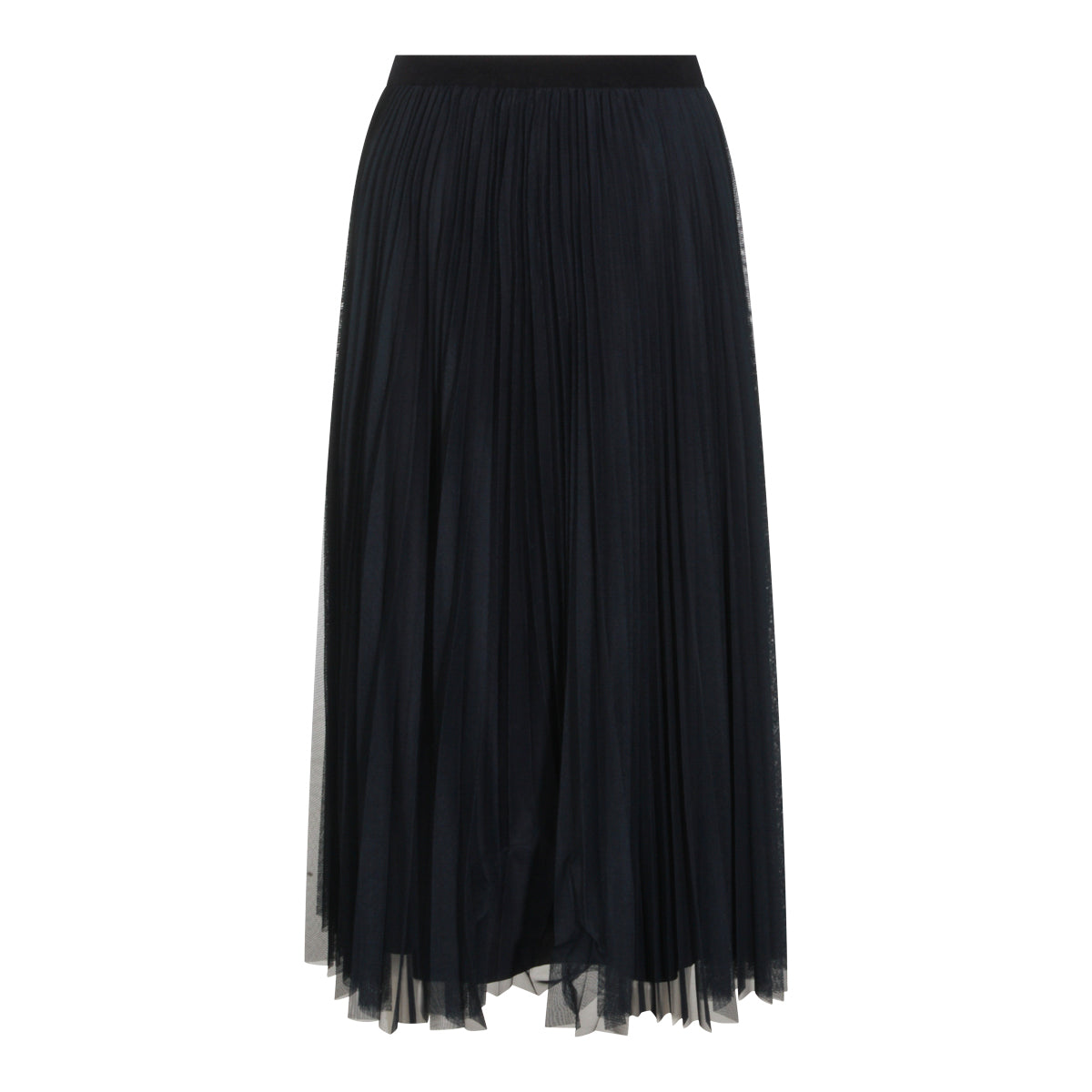 DARK BLUE LONG PLEATED SKIRT