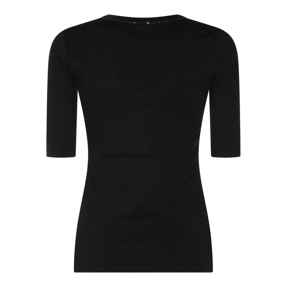 BLACK COTTON STRETCH T-SHIRT