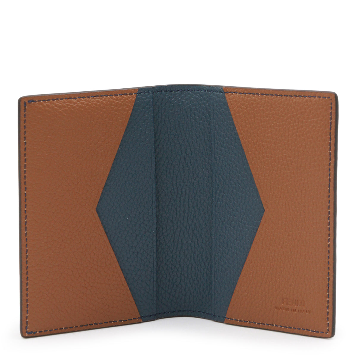 BLUE AND BROWN LEATHER CARD HOLDER