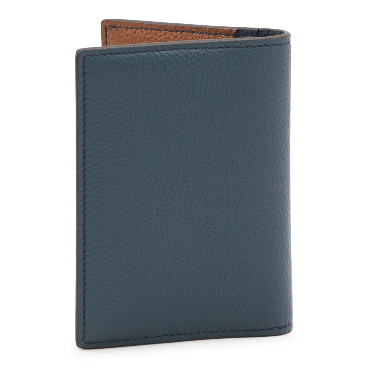 BLUE AND BROWN LEATHER CARD HOLDER