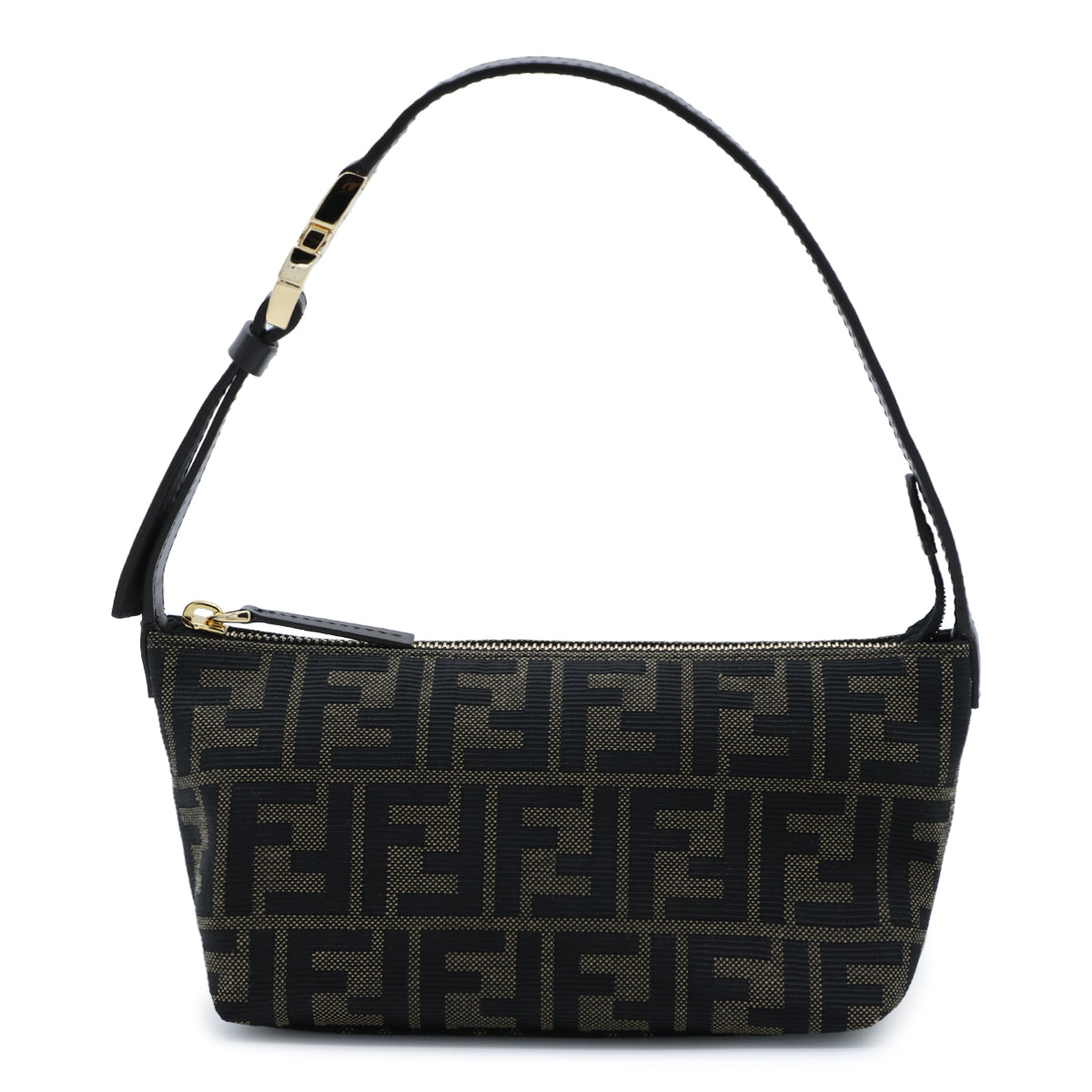 EBONY FF VANITY POUCH SMALL TOP HANDLE BAG