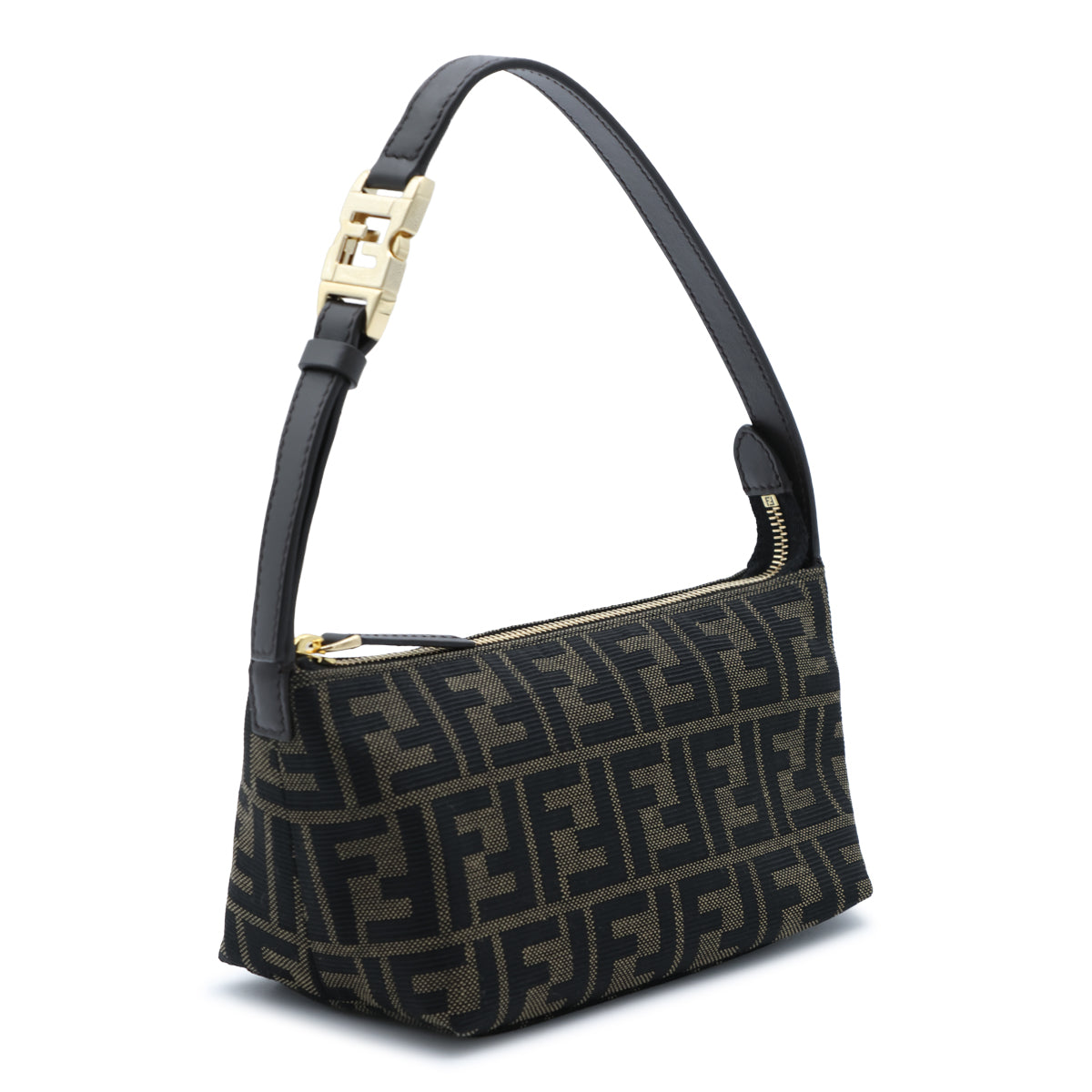 EBONY FF VANITY POUCH SMALL TOP HANDLE BAG