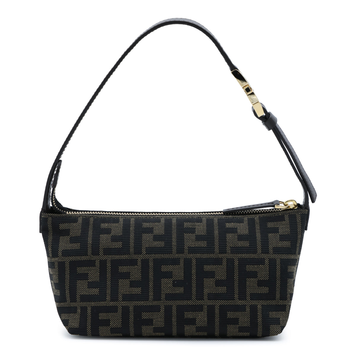 EBONY FF VANITY POUCH SMALL TOP HANDLE BAG