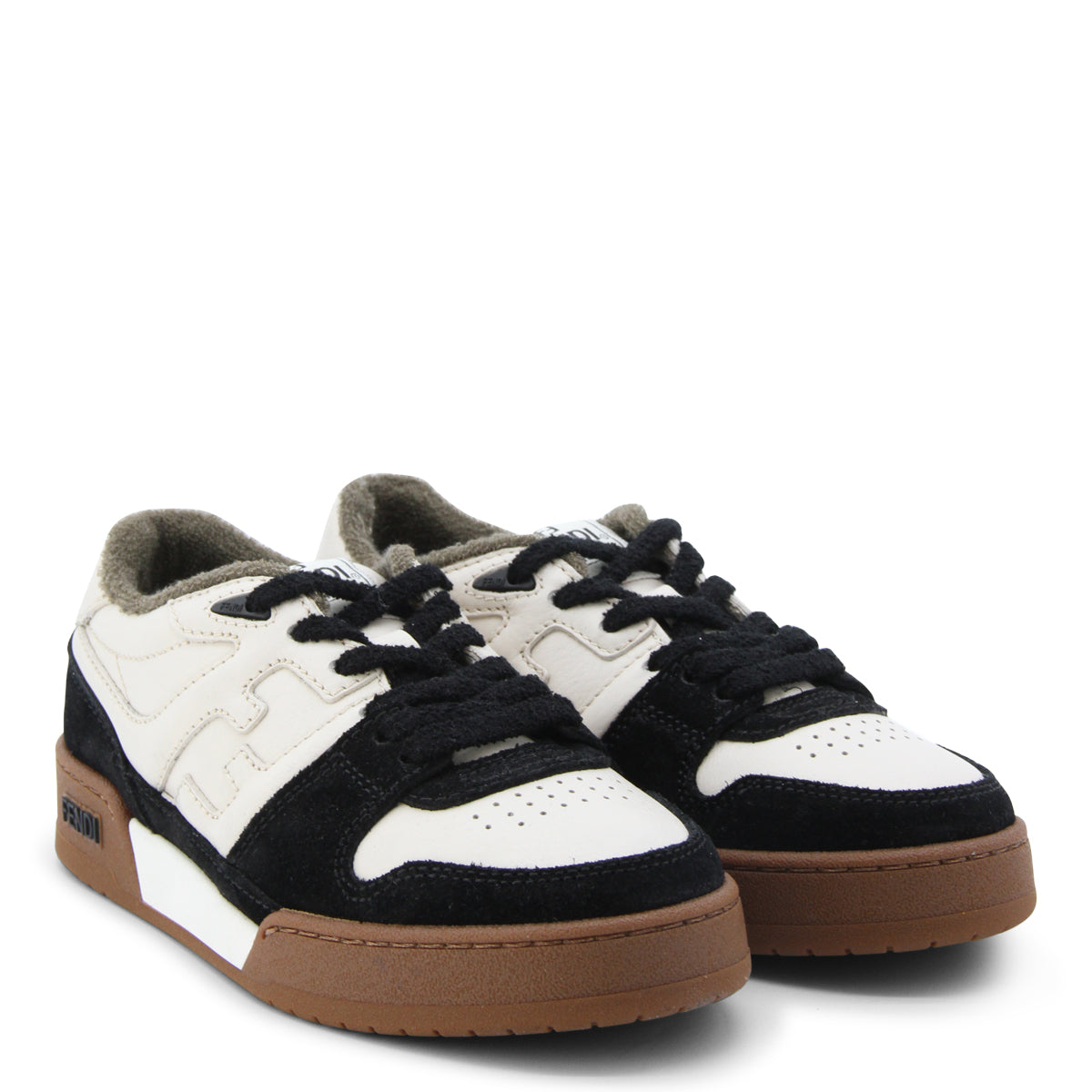 BLACK AND MILK LEATHER SNEAKERS