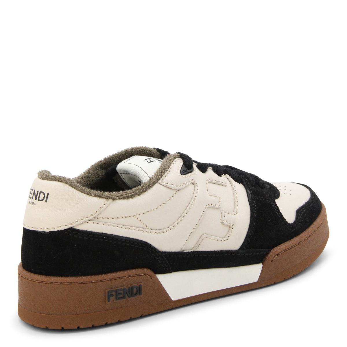BLACK AND MILK LEATHER SNEAKERS