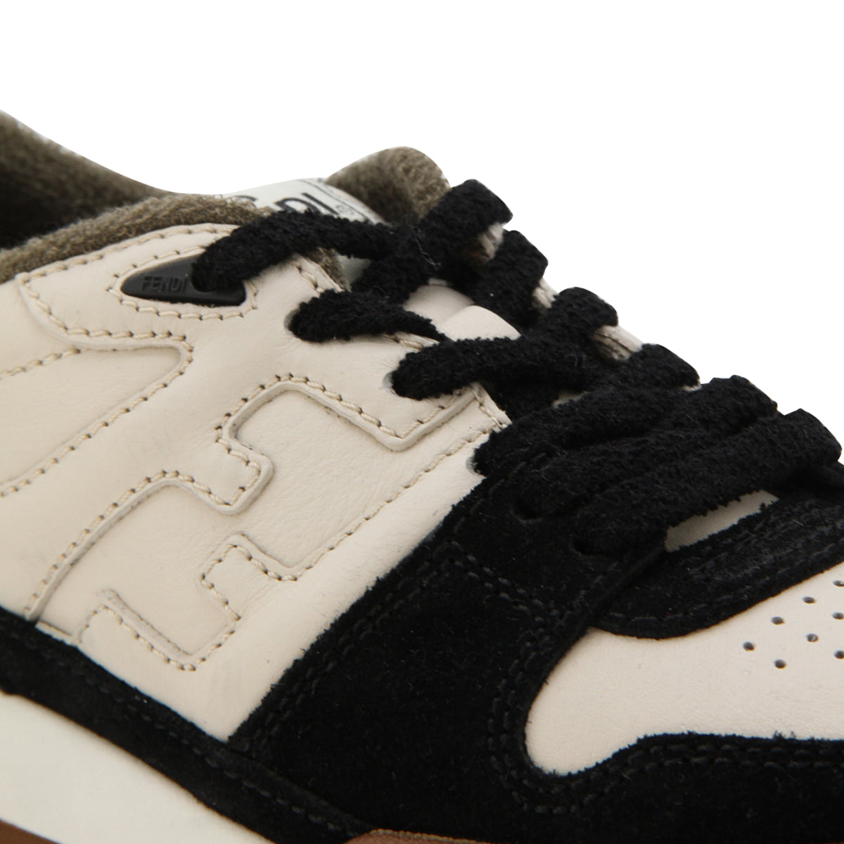 BLACK AND MILK LEATHER SNEAKERS