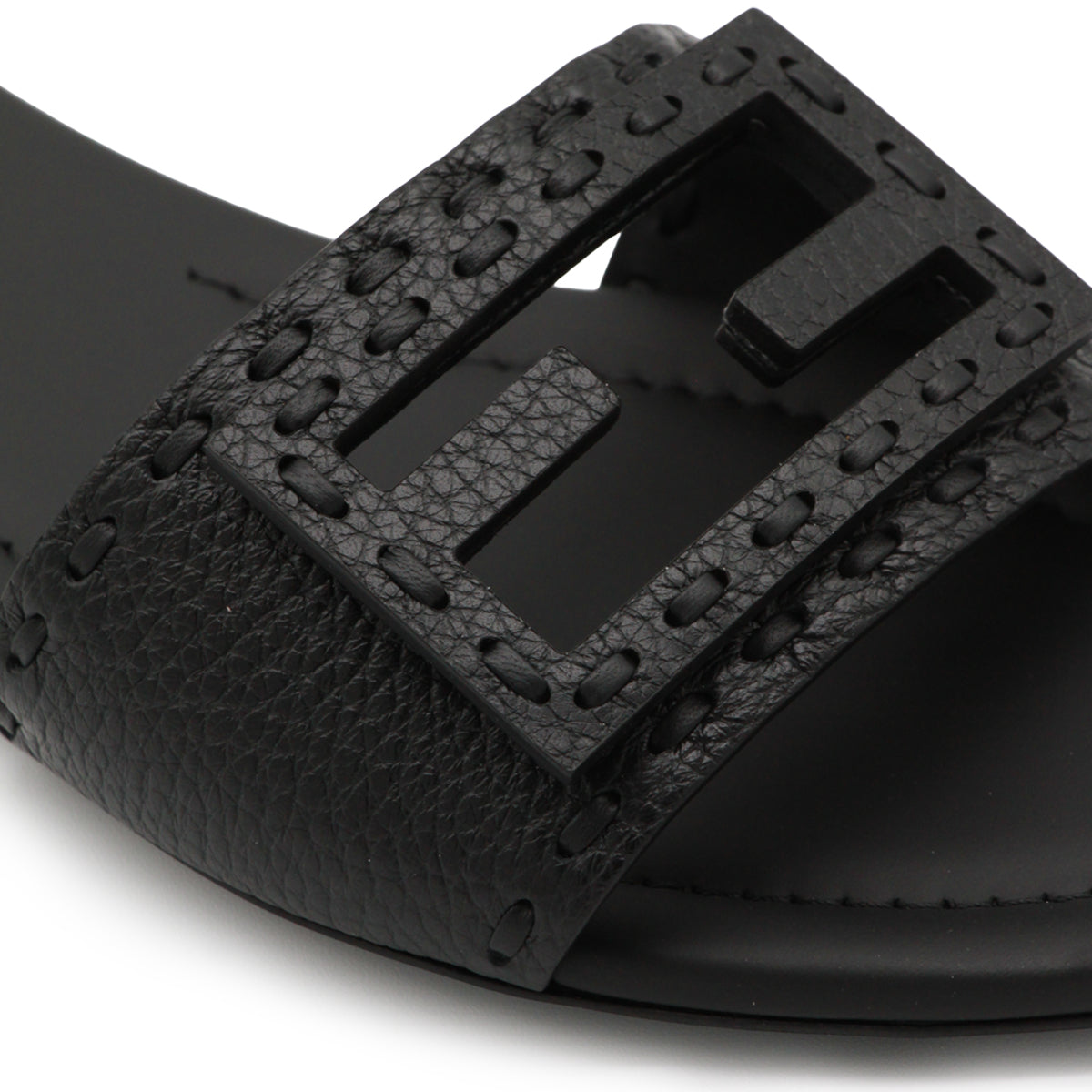 BLACK LEATHER FLATS