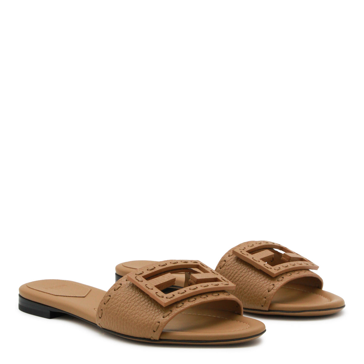 CAMEL LEATHER FF FLATS
