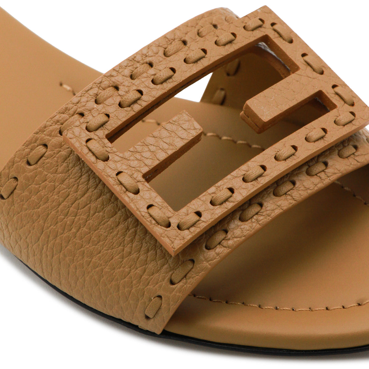 CAMEL LEATHER FF FLATS