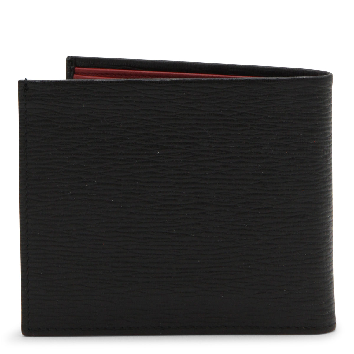 BLACK LEATHER GANCINI BIFOLD WALLET