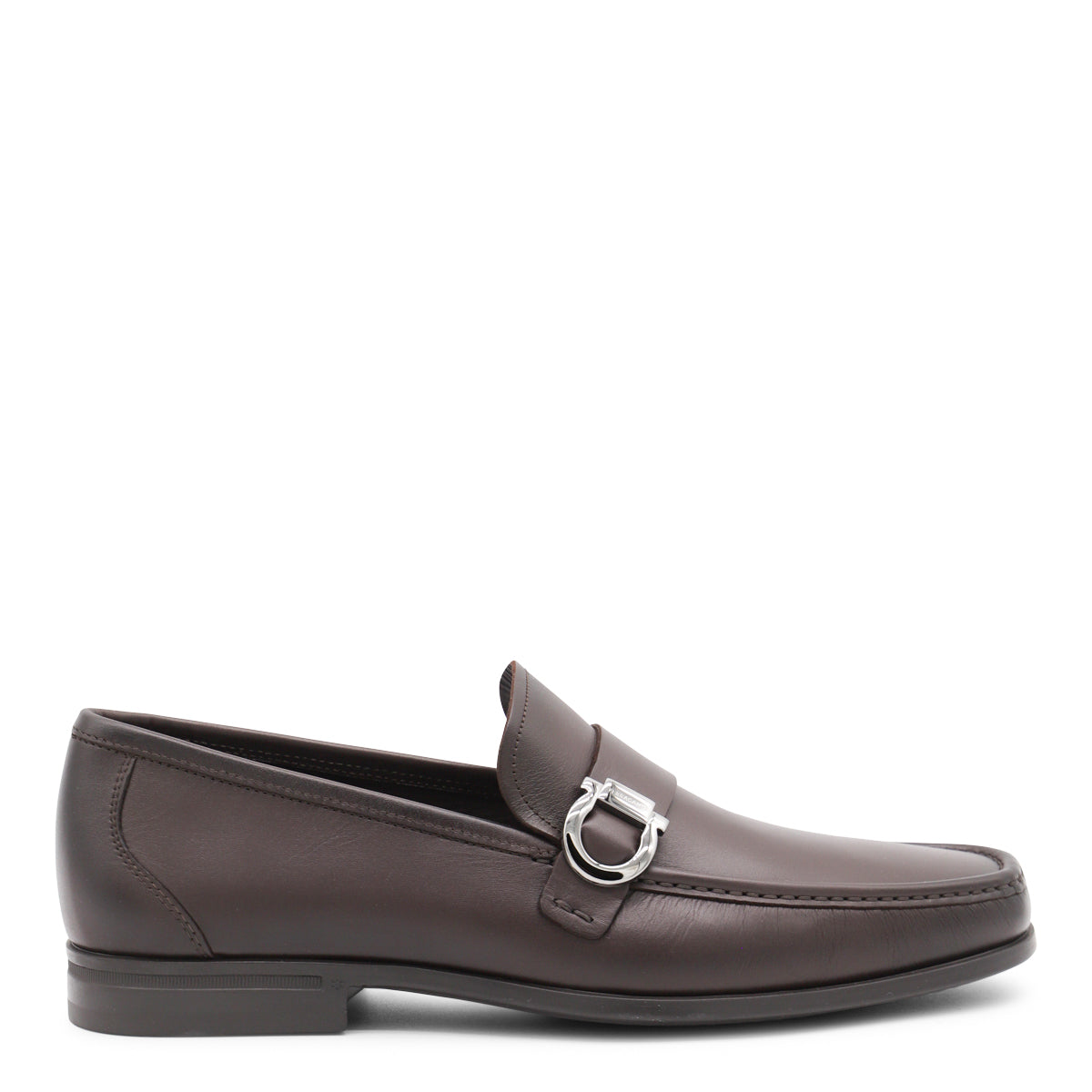 DARK BROWN LEATHER GANCINI LOAFERS