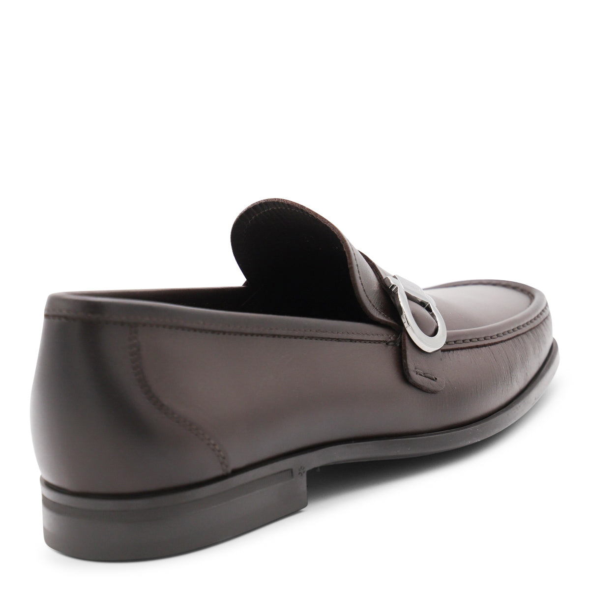 DARK BROWN LEATHER GANCINI LOAFERS