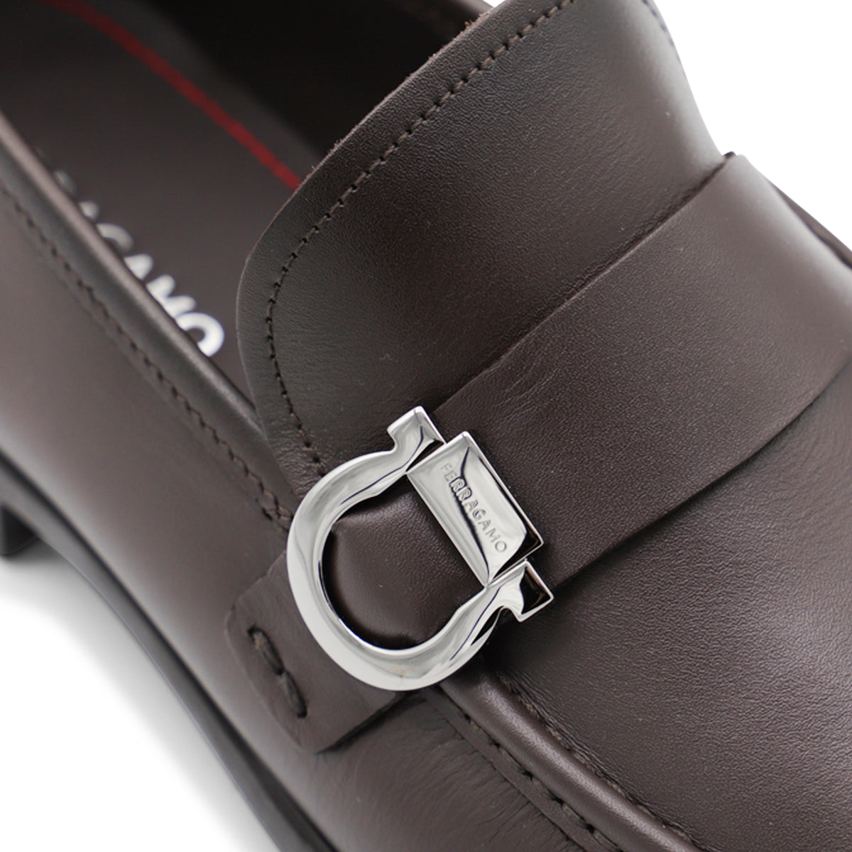 DARK BROWN LEATHER GANCINI LOAFERS