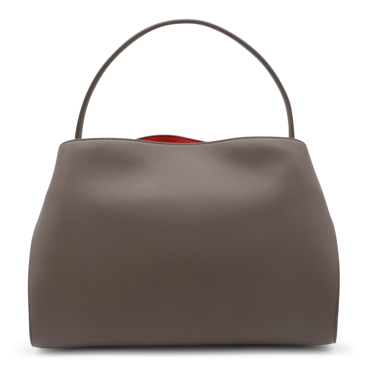 BROWN LEATHER TOP HANDLE BAG