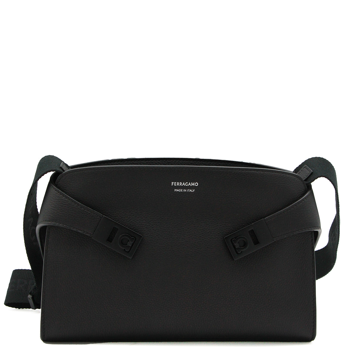 BLACK LEATHER SHOULDER BAG