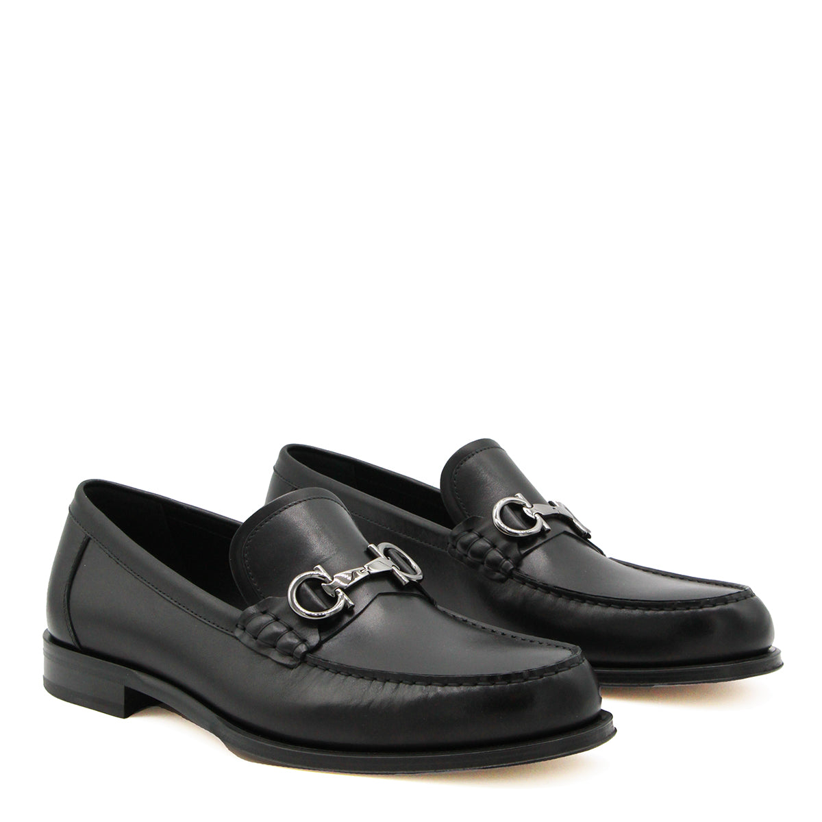 BLACK LEATHER LOAFERS